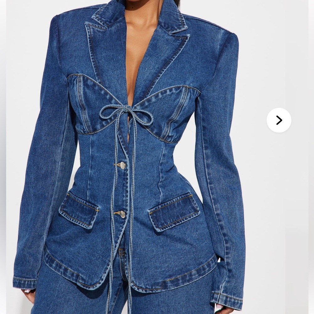 Stylish Blue Denim Corset Blazer